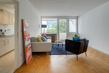 Berg am Laim: Apartamento de 2 habitaciones con planta ideal y balcón soleado