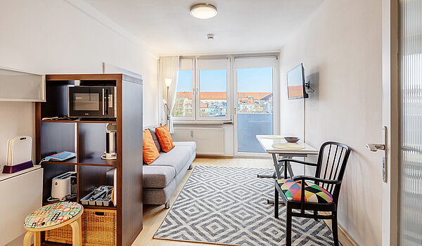 Apartamento de 1 habitación | München-Maxvorstadt | 70397 | Wohn- / Schlafbereich