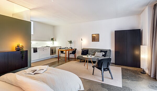 Piso loft de 1 habitación | München-Isarvorstadt | 2211ML7 | Blick vom Eingang in den Raum