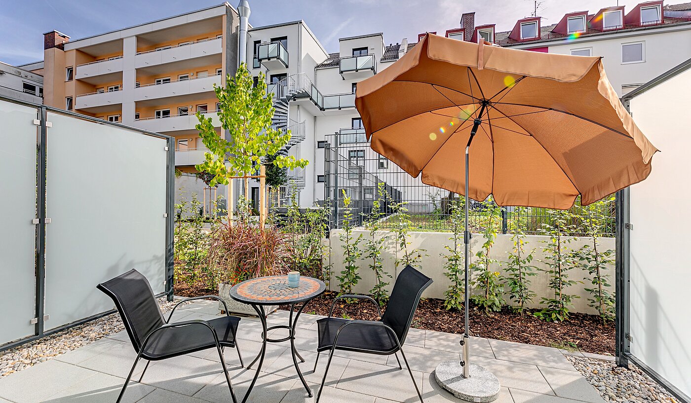 Piso en planta baja de 1 habitación | München-Milbertshofen | 2202ML8 | Terrasse mit Südausrichtung...