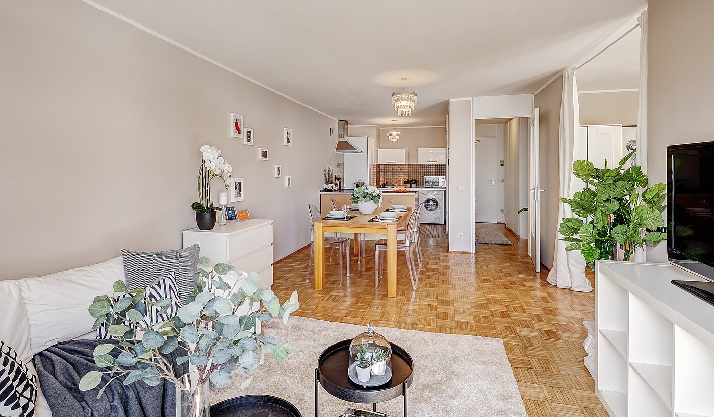 Apartamento de 1.5 habitaciones | München-Bogenhausen | 2203ML2 | ... und angrenzender offener Küche