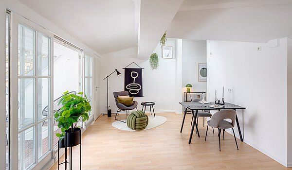 Piso ático de 1 habitación | München-Sendling | 700402 | Heller Wohn-/Essbereich