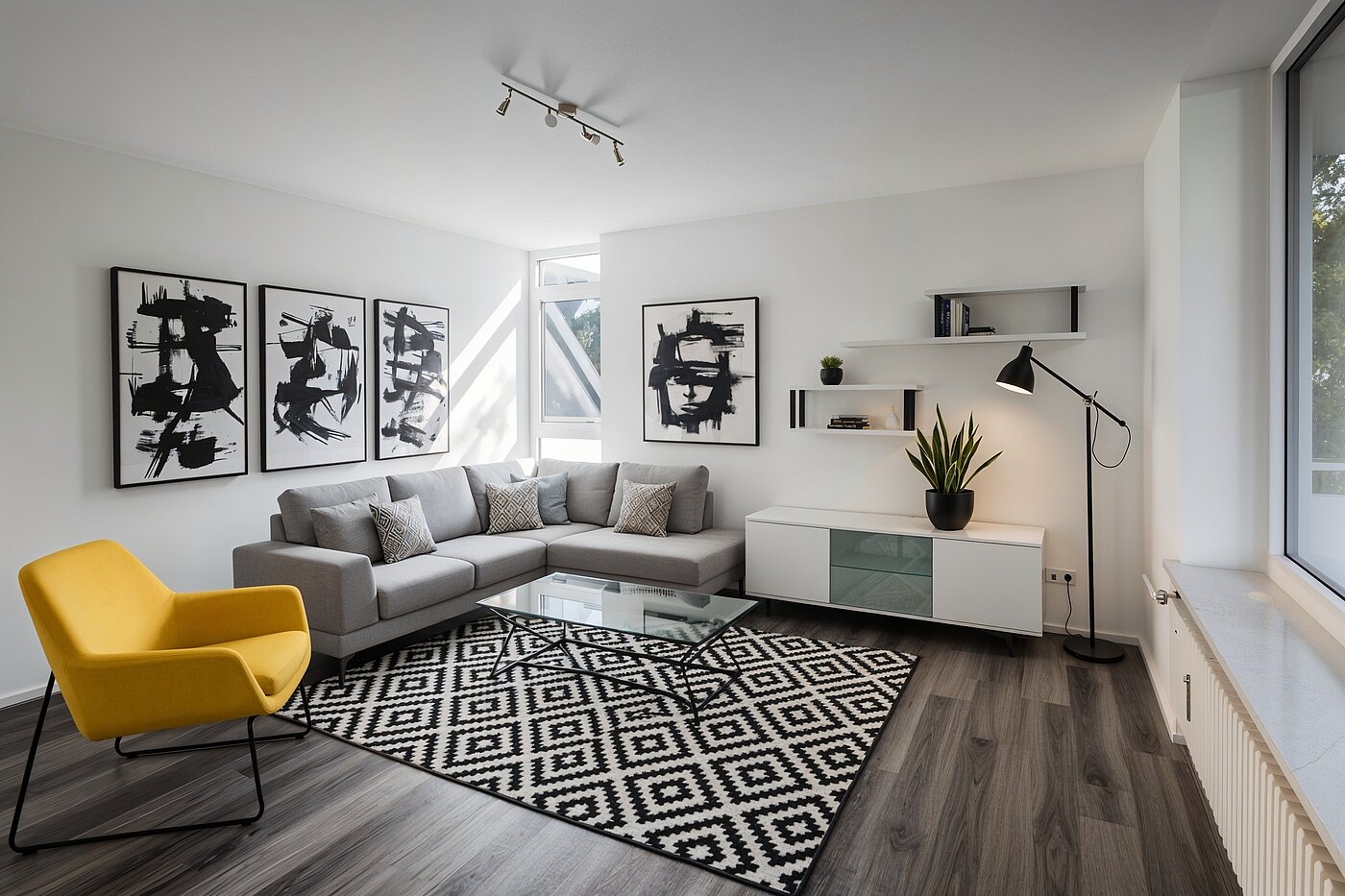 Entresuelo  de 1 habitación | München-Obermenzing | 70282 | KI-generiertes Möblierungsbeispiel