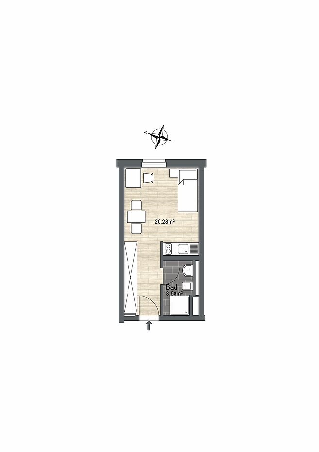 Apartment de 1 habitación | München-Ramersdorf | 70251 | - nicht maßstabsgetreu -