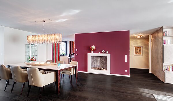 Apartamento de 3 habitaciones | München-Schwabing | 1511ML1 | Essbereich mit Kamin