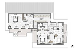 Obergeschoss Landhaus - nicht maßstrabsgetreu