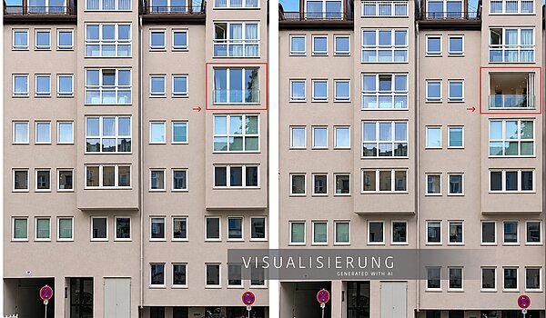 Apartamento de 2 habitaciones | München-Isarvorstadt | 70459 | Hier mit Faltfenster, außen...