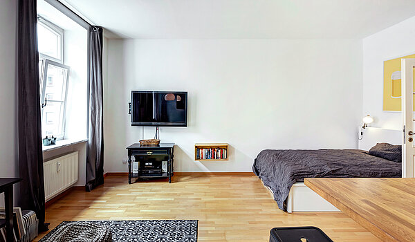 Apartamento de 1 habitación | München-Ludwigsvorstadt | 70388 | Schlafbereich