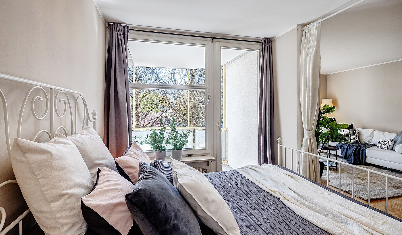 Apartamento de 1.5 habitaciones | München-Bogenhausen | 2203ML2 | ...und Zugang zum Balkon