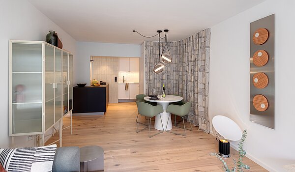 Apartamento de 2 habitaciones | München-Isarvorstadt | 70459 | Offener Essbereich
