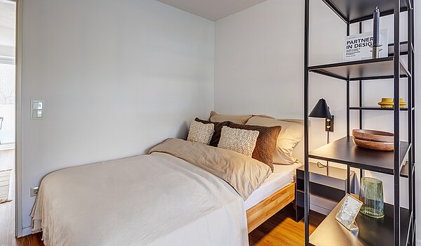 Apartamento de 1 habitación | München-Maxvorstadt | 700022 | Schlafbereich mit Doppelbett