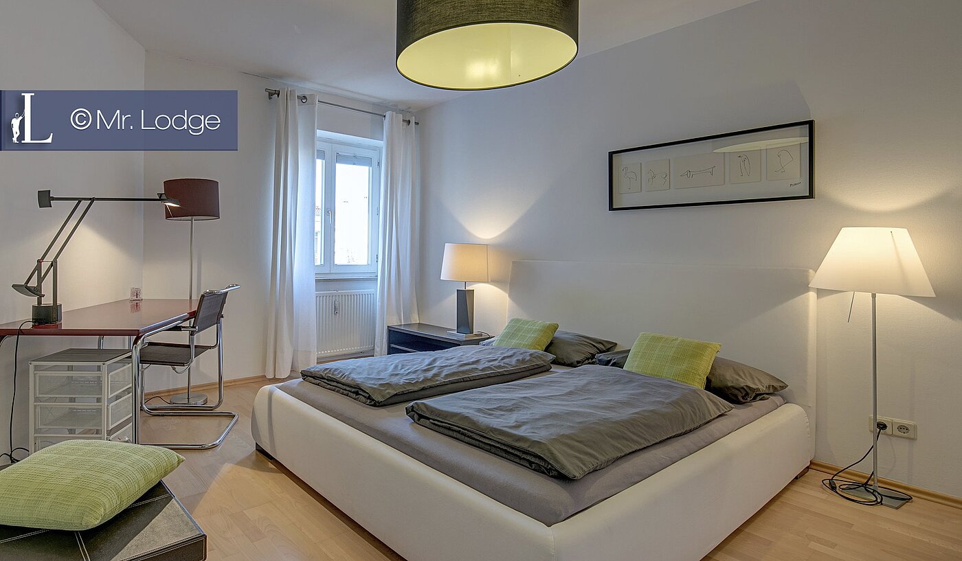 Apartamento de 2 habitaciones | München-Lehel | 1605ML6 | Schlafzimmer mit Arbeitsplatz