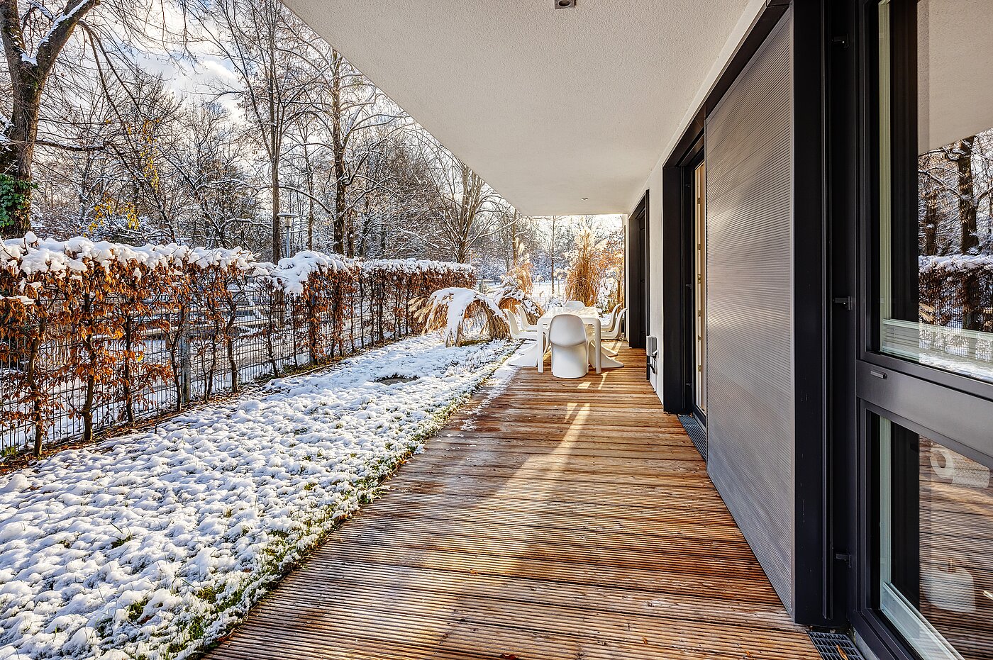 Piso en planta baja de 3 habitaciones | 70309 | Umlaufende Terrasse im Winter...