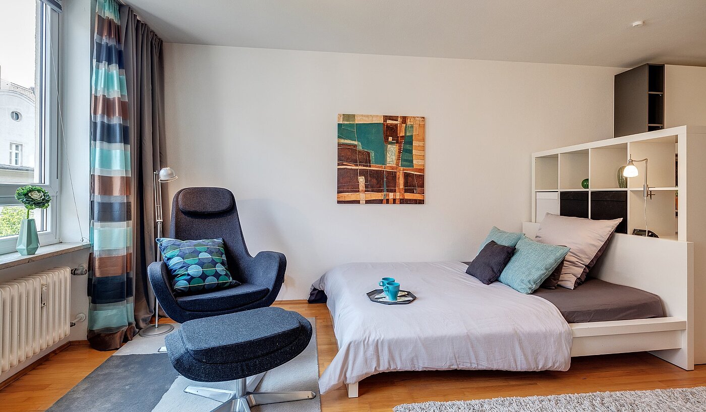 Apartamento de 1 habitación | München-Haidhausen | 2102ML4 | ...und Schlafbereich