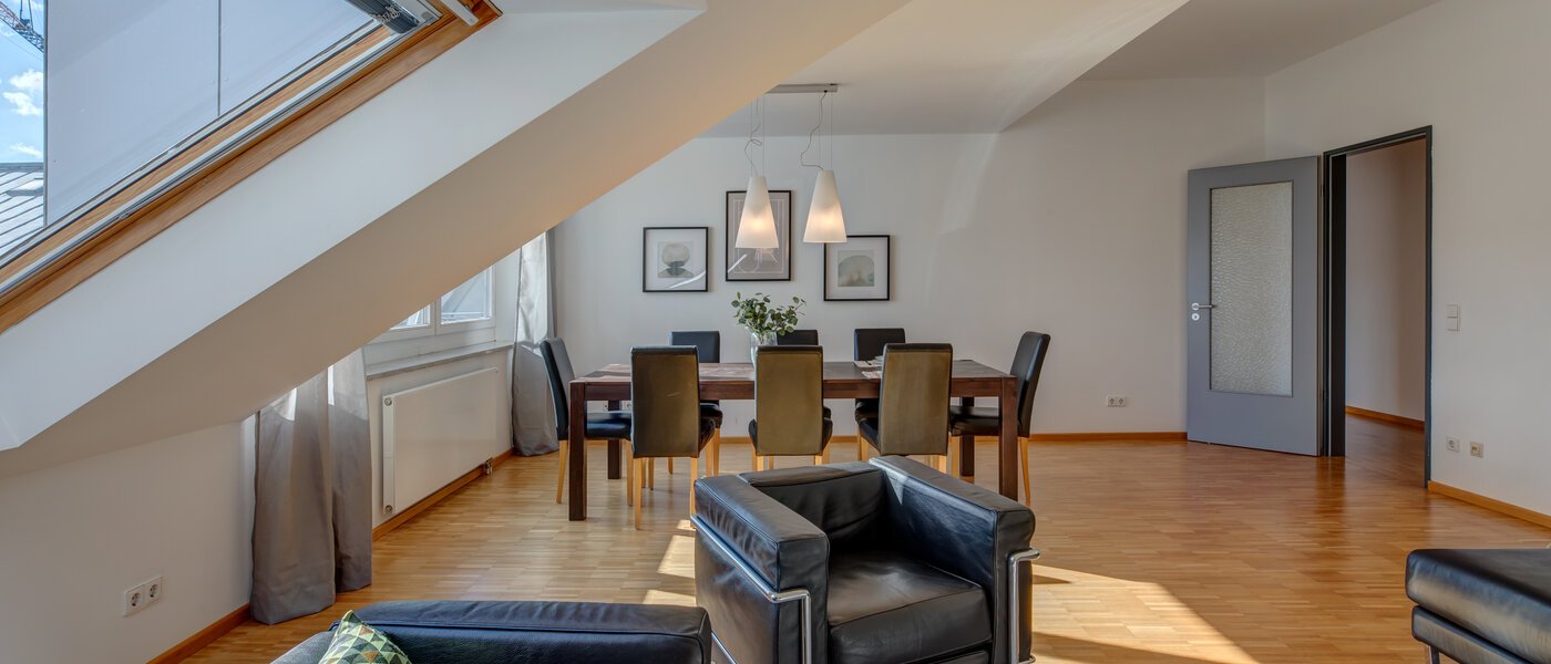 ático con terraza München Maxvorstadt - Museumsviertel 03 zona de día  1