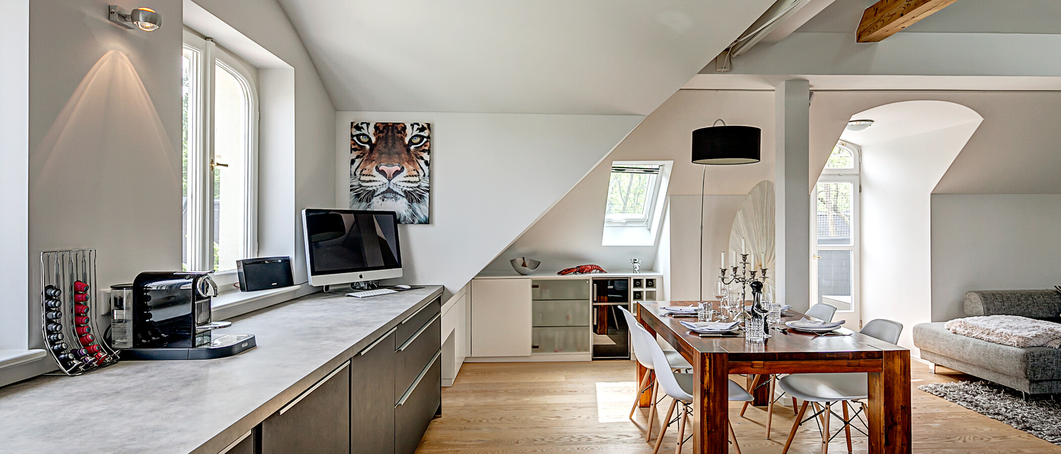 piso con galería München Schwabing (rechts der Leopoldstraße) 04 salón 10012