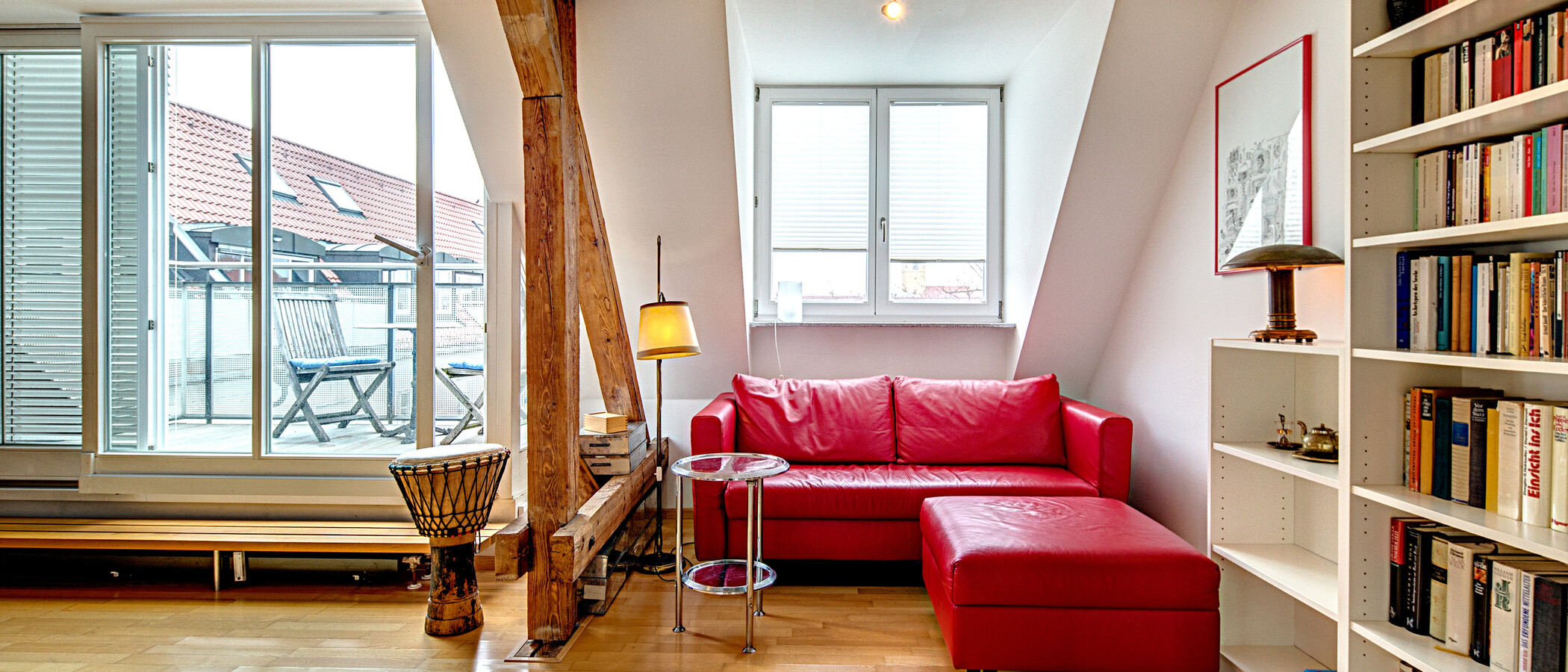 piso con galería München Schwabing (links der Leopoldstraße) 02 zona de día  1090