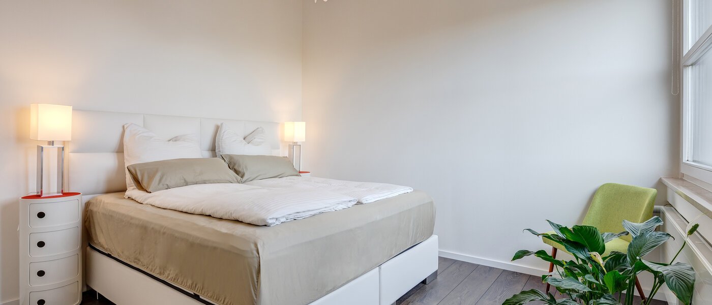 ático con terraza München Arabellapark 02 dormitorio 11226