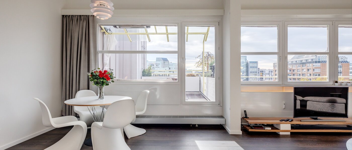 ático con terraza München Arabellapark 02 zona de día  11226