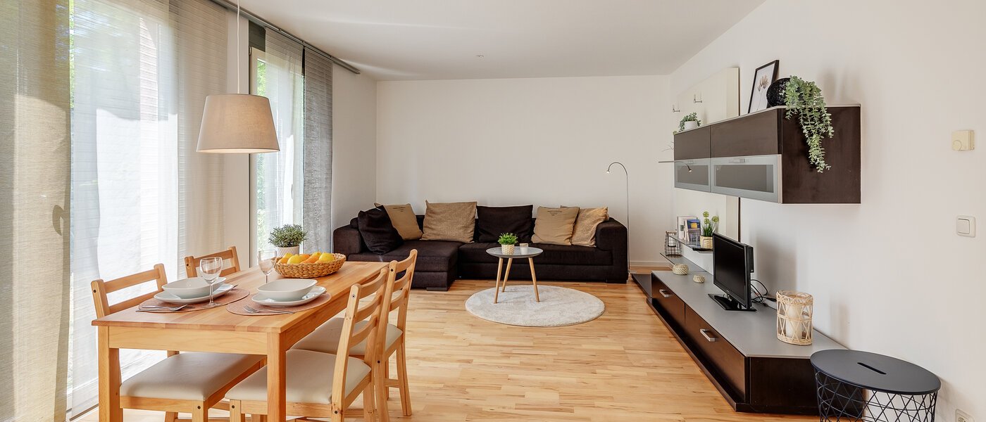 piso con jardín München Messestadt Riem 01 zona de día  12287