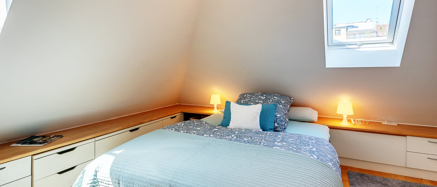 ático con terraza München Maxvorstadt 02 dormitorio 12588