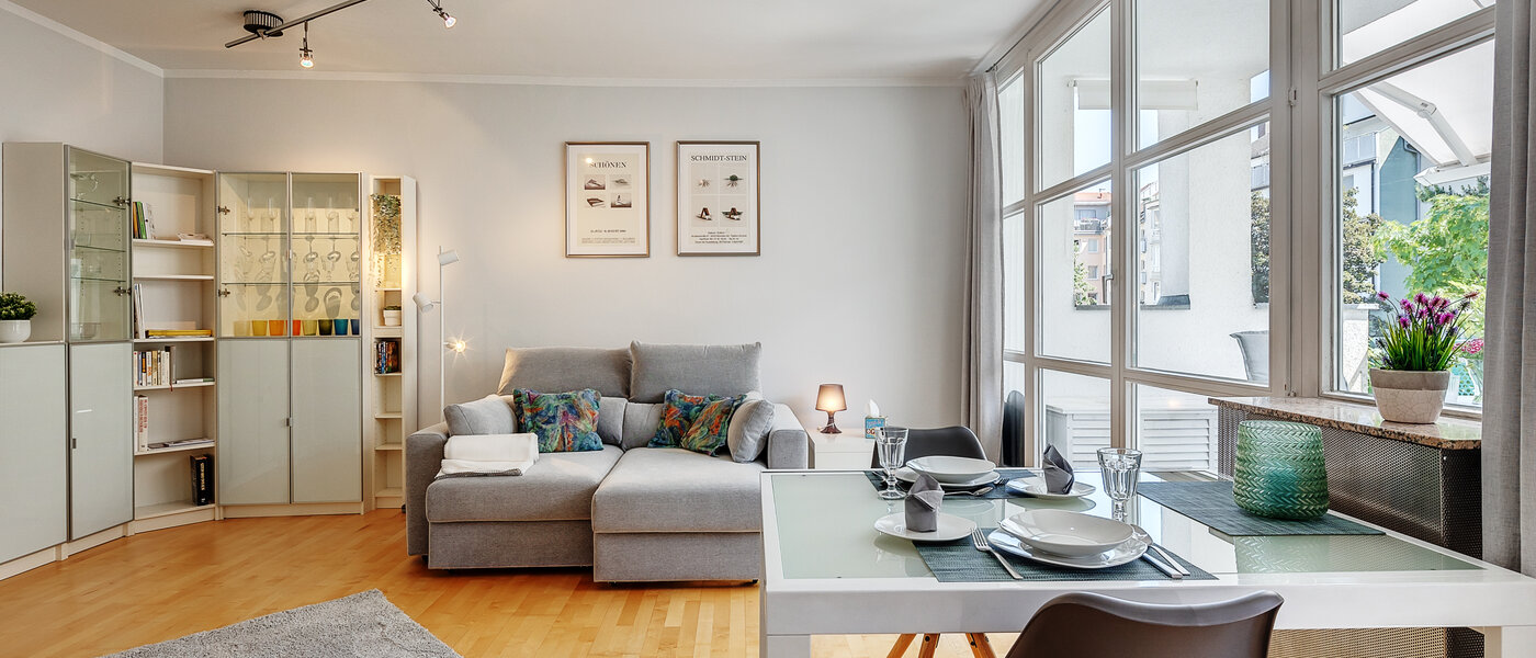 ático con terraza München Maxvorstadt 02 zona de día  12588