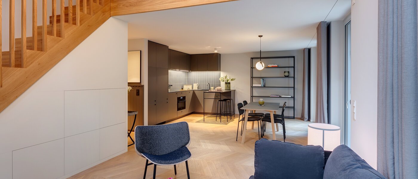 dúplex con galería München Herzogpark 04 zona de día  12616