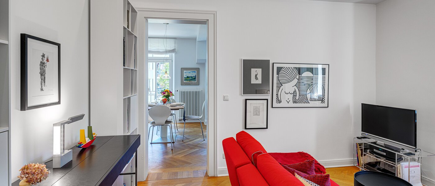 apartamento München Schwabing-West (rund um den Hohenzollernplatz) 05 sala de estar 13089