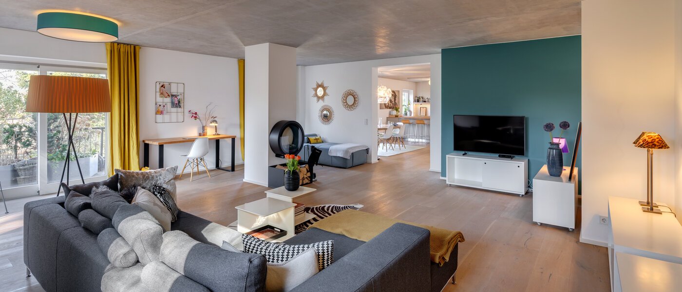 ático lujoso München Solln 02 sala de estar 13410