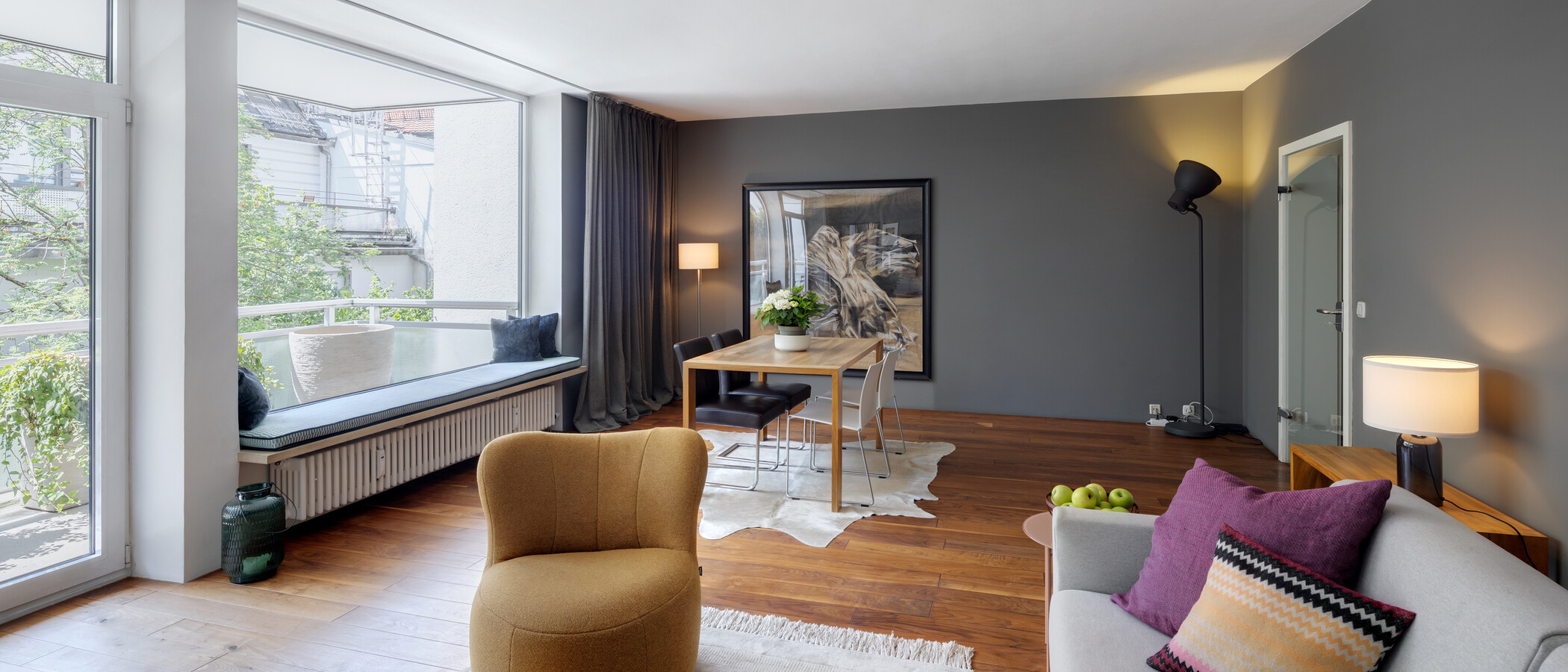 apartamento München Altbogenhausen 04 sala de estar 13633