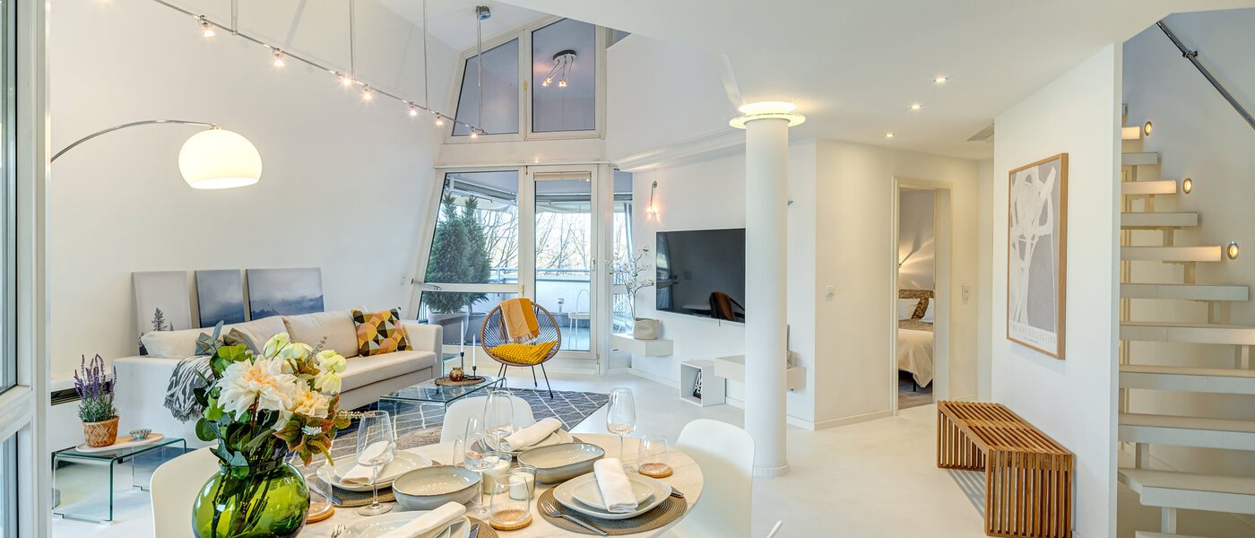 dúplex con galería München Bogenhausen 02 zona de día  13849