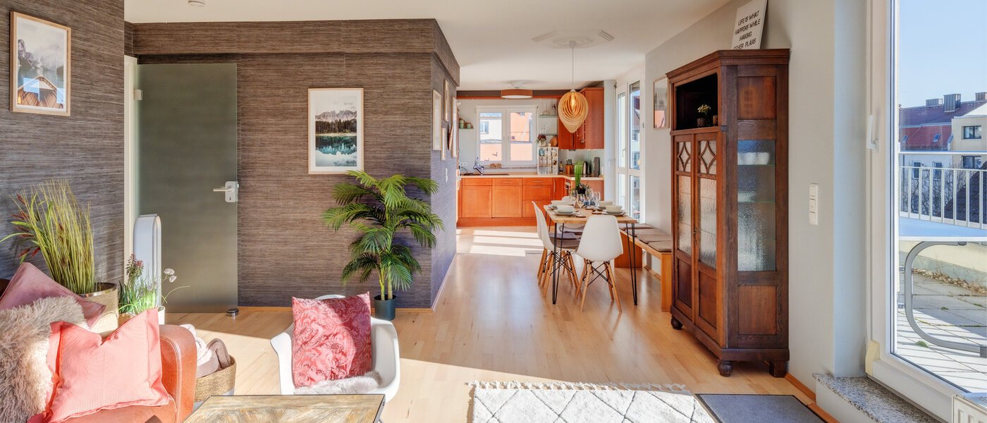 ático con terraza München Neuhausen 03 zona de día  13988