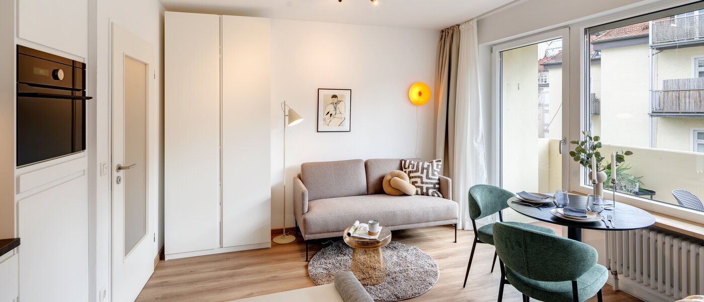 apartamento München Schwabing-Nord (zw. Leopoldstraße & Englischen Garten) 04 zona de día  14305