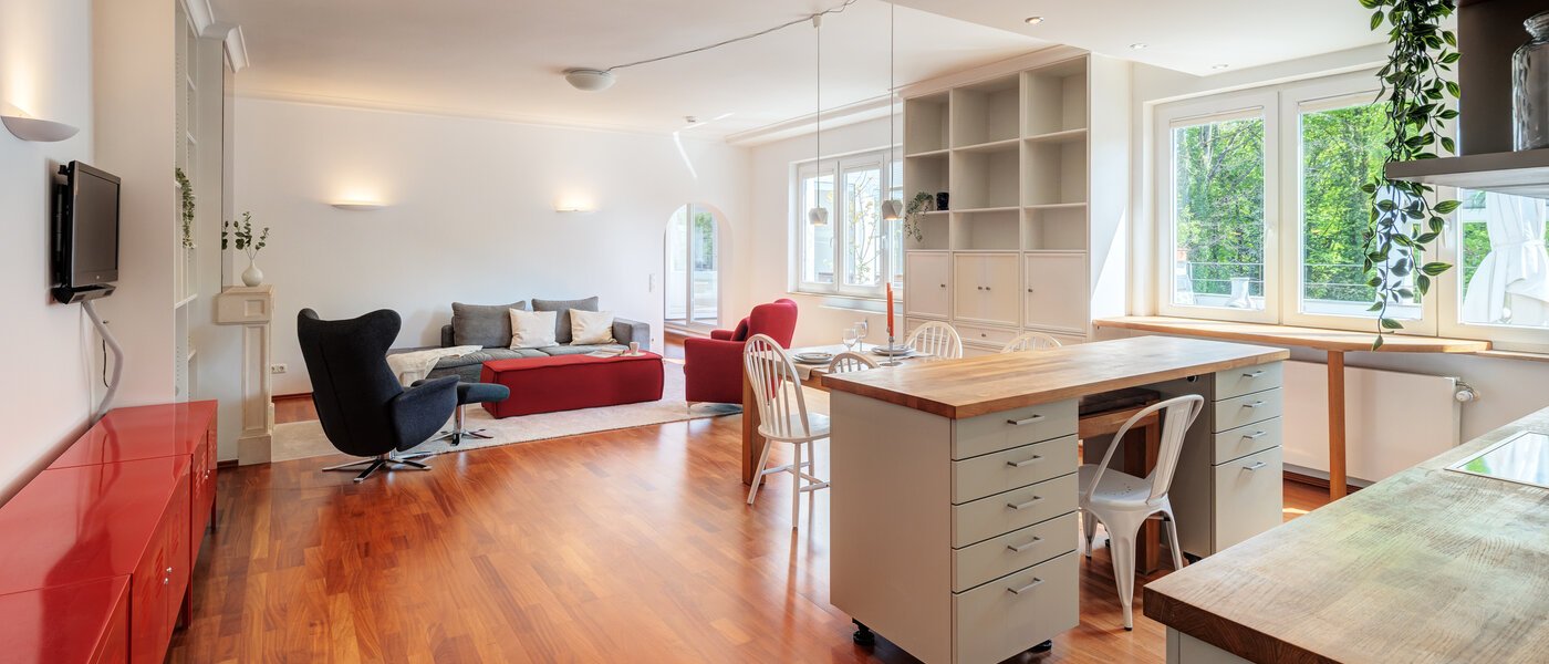 ático con terraza München Solln 04 zona de día  14396