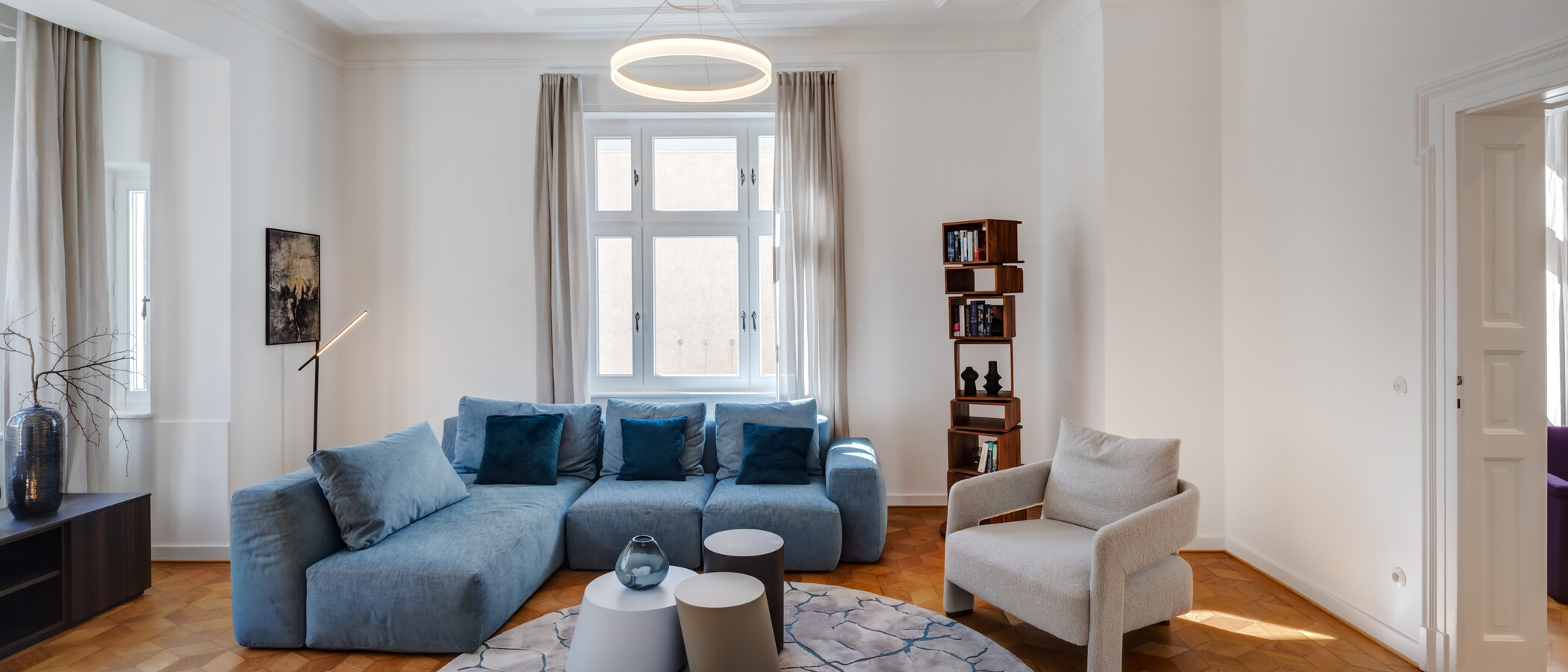 apartamento München Schwabing-Nord (zw. Leopoldstraße & Englischen Garten) 01 sala de estar 14397