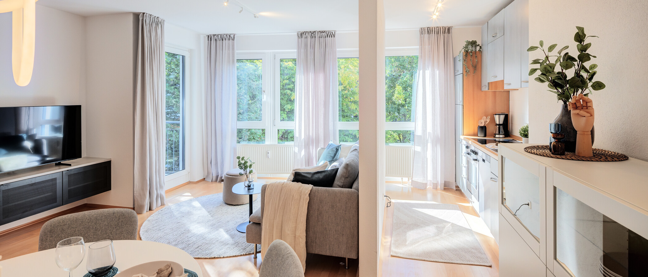 apartamento München Obergiesing 03 sala de estar 14597