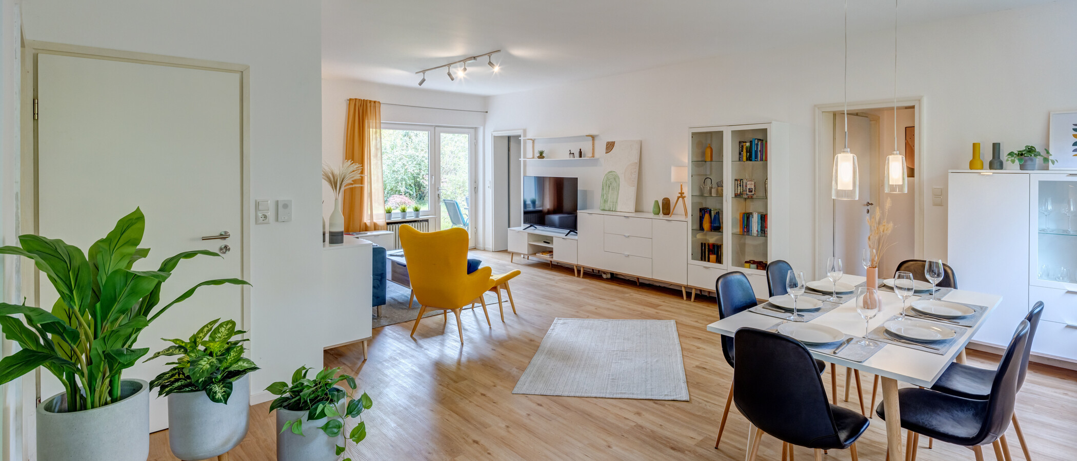 piso con jardín München Hadern 02 zona de día  14610
