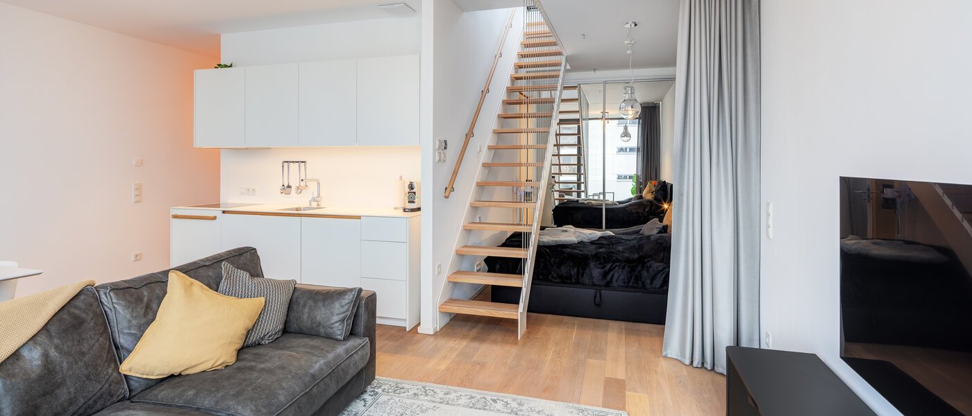 ático con terraza München Neuhausen 06 zona de día  14699