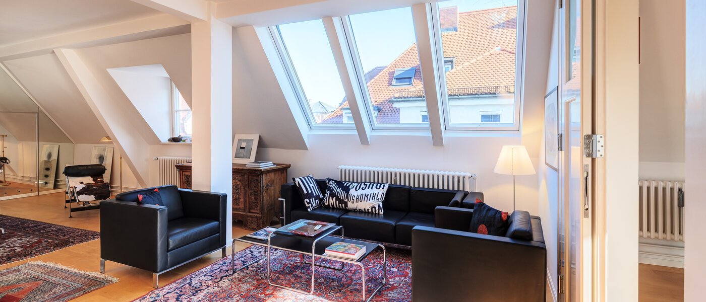 ático con terraza München Schwabing-West 03 zona de día  14731