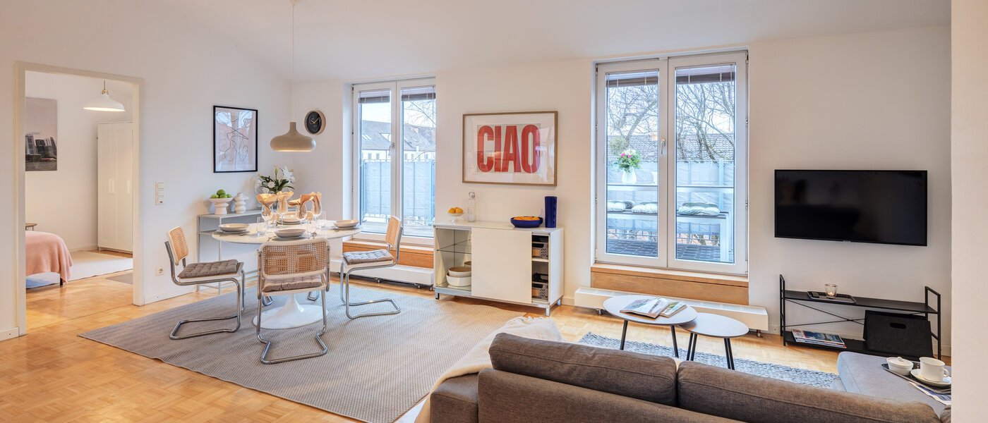 ático con terraza München Maxvorstadt 03 zona de día  14758