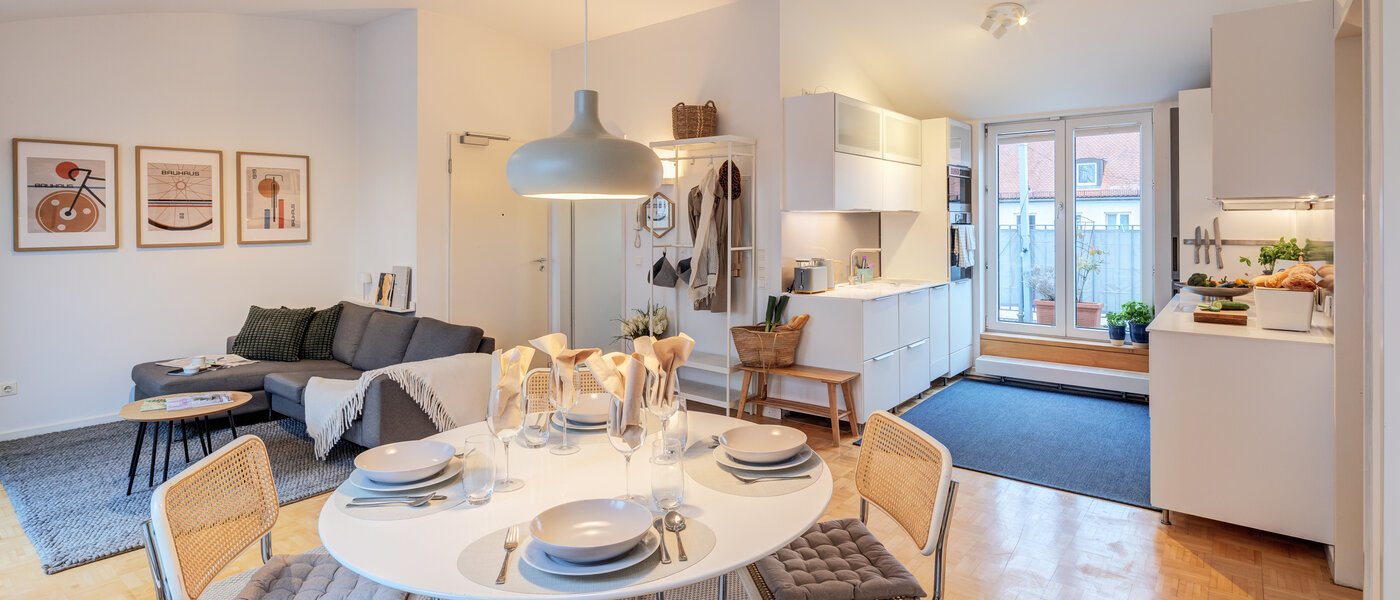 ático con terraza München Maxvorstadt 05 zona de día  14758