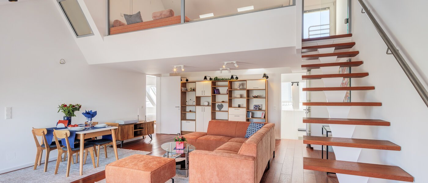 dúplex con galería München Maxvorstadt 04 zona de día  14785