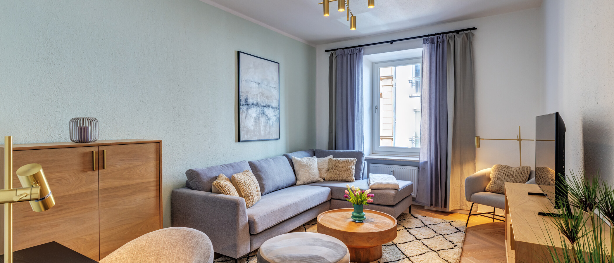 apartamento München Glockenbachviertel 01 sala de estar 14833