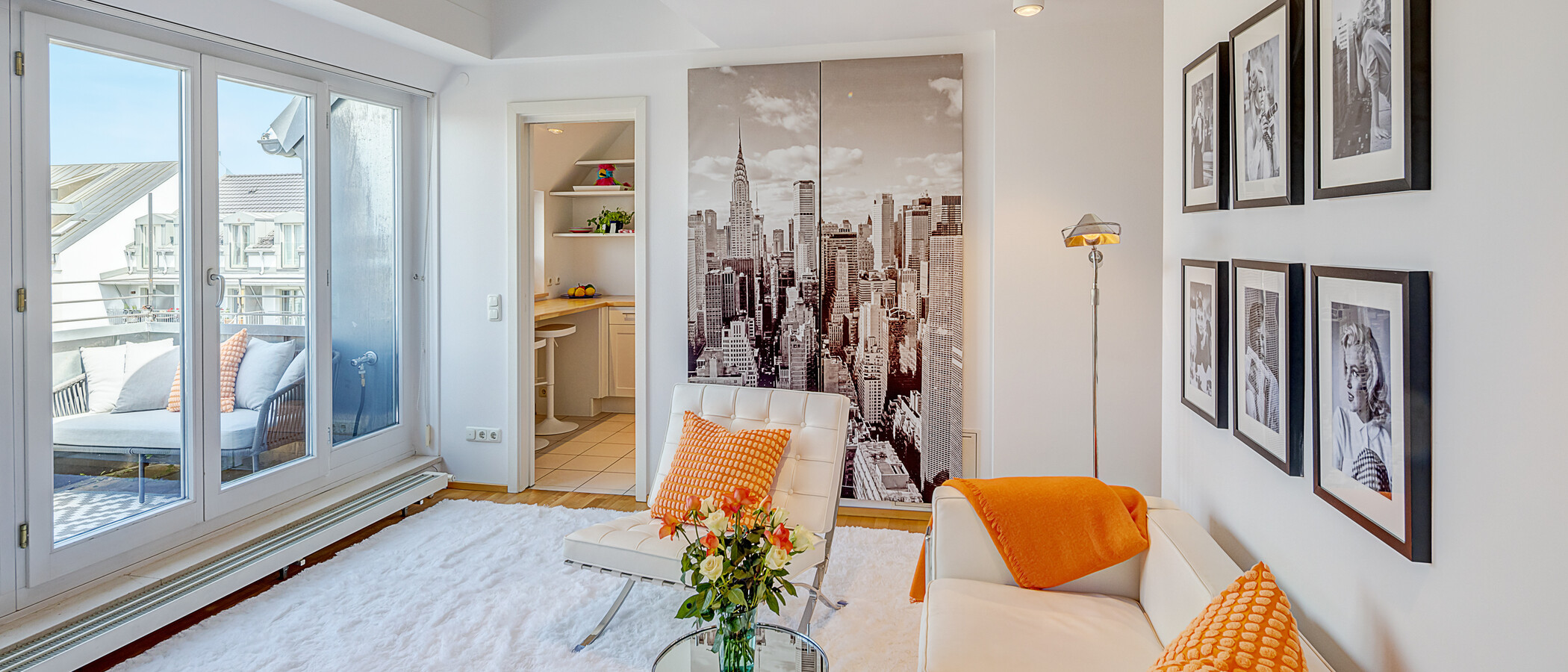 piso con galería München Maxvorstadt 02 zona de día  14890