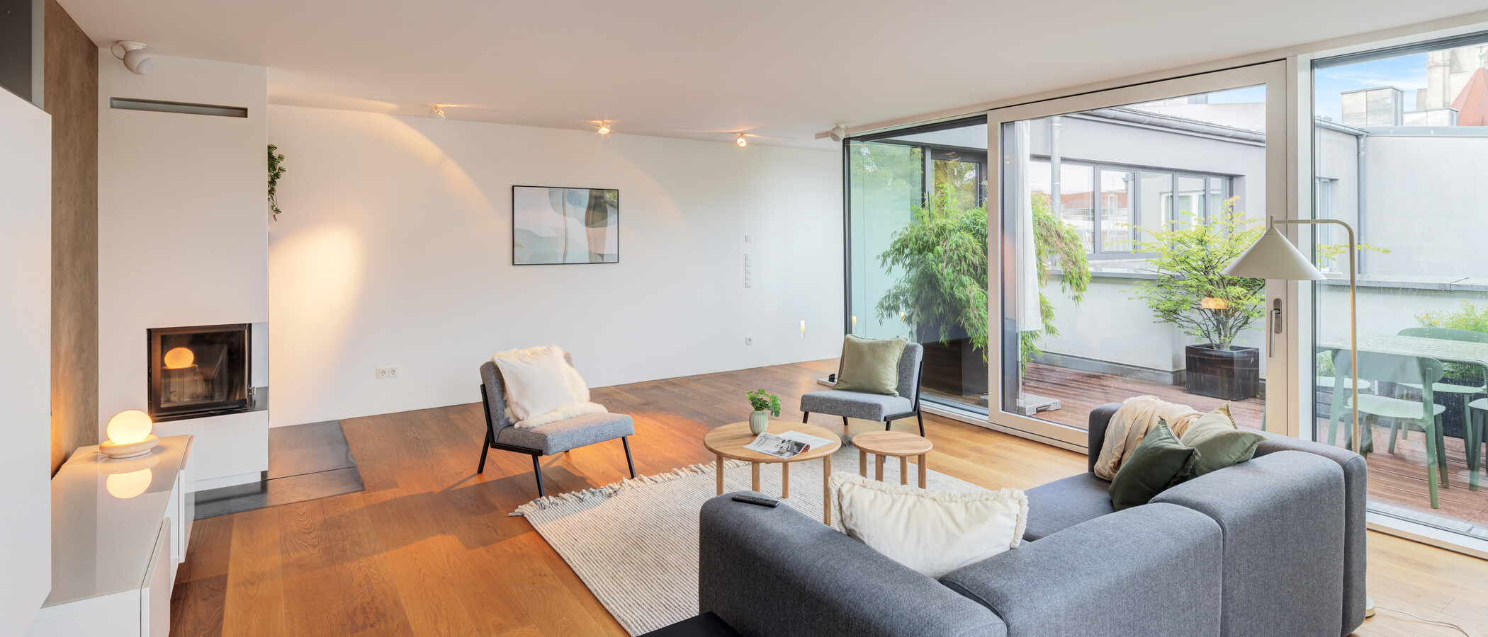 ático con terraza München Ludwigsvorstadt 04 zona de día  14956