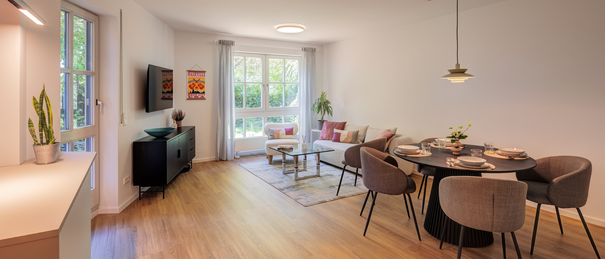 piso con jardín München Gärtnerplatzviertel 01 zona de día  15016