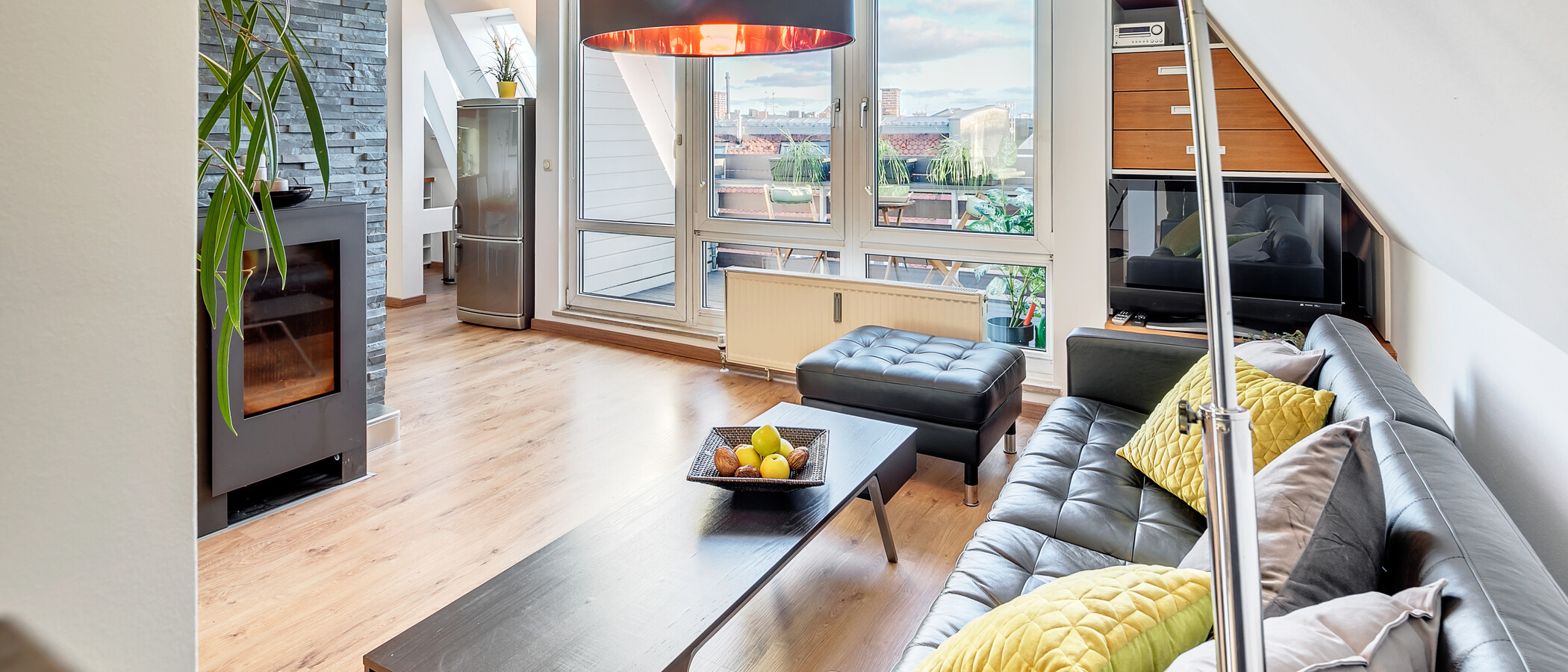 ático con terraza München Isarvorstadt 05 salón 5524