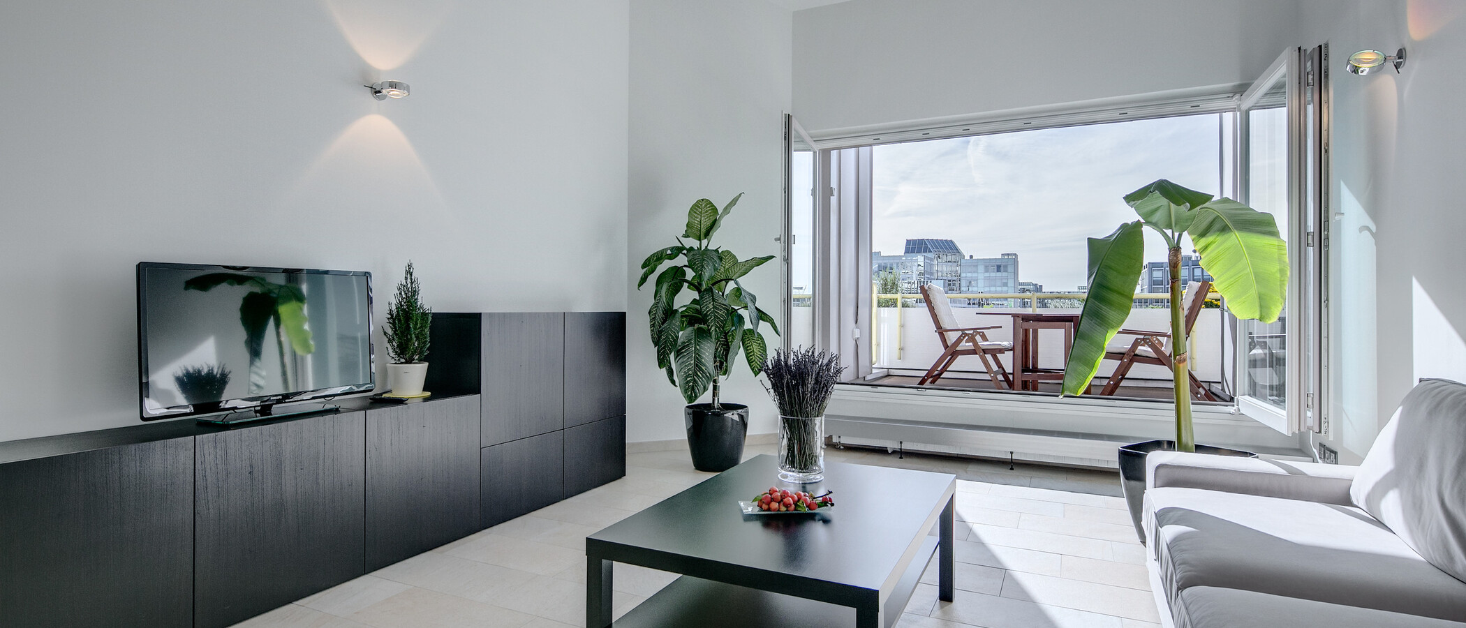 ático con terraza München Arabellapark 02 salón 7279