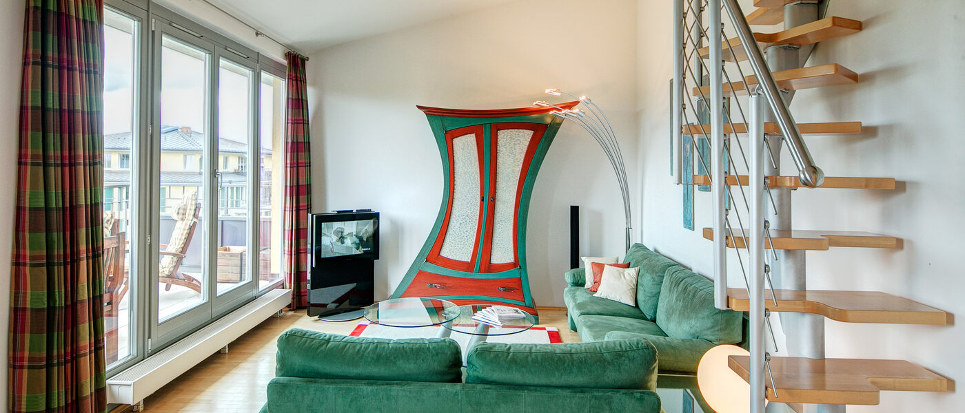 piso con galería München Moosach 01 salón 8607