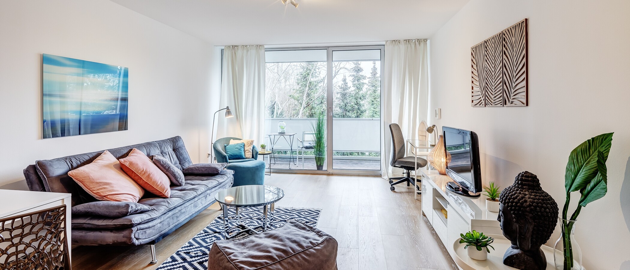 apartamento München Schwabing-Nord (zw. Leopoldstraße & Englischen Garten) 04 zona de día  9789